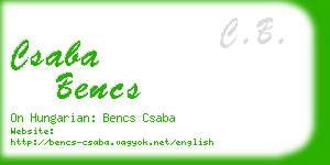 csaba bencs business card